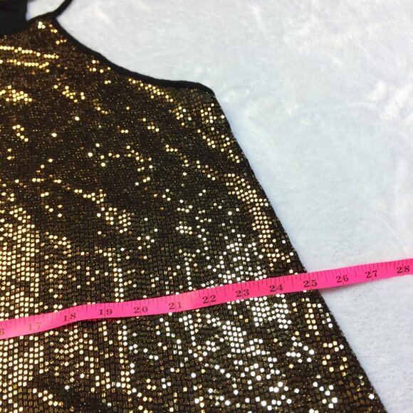 Torrid Cami Tank Top 2X Womans Plus Black Gold Sequin Sleeveless Holiday Sparkle - Picture 9 of 15